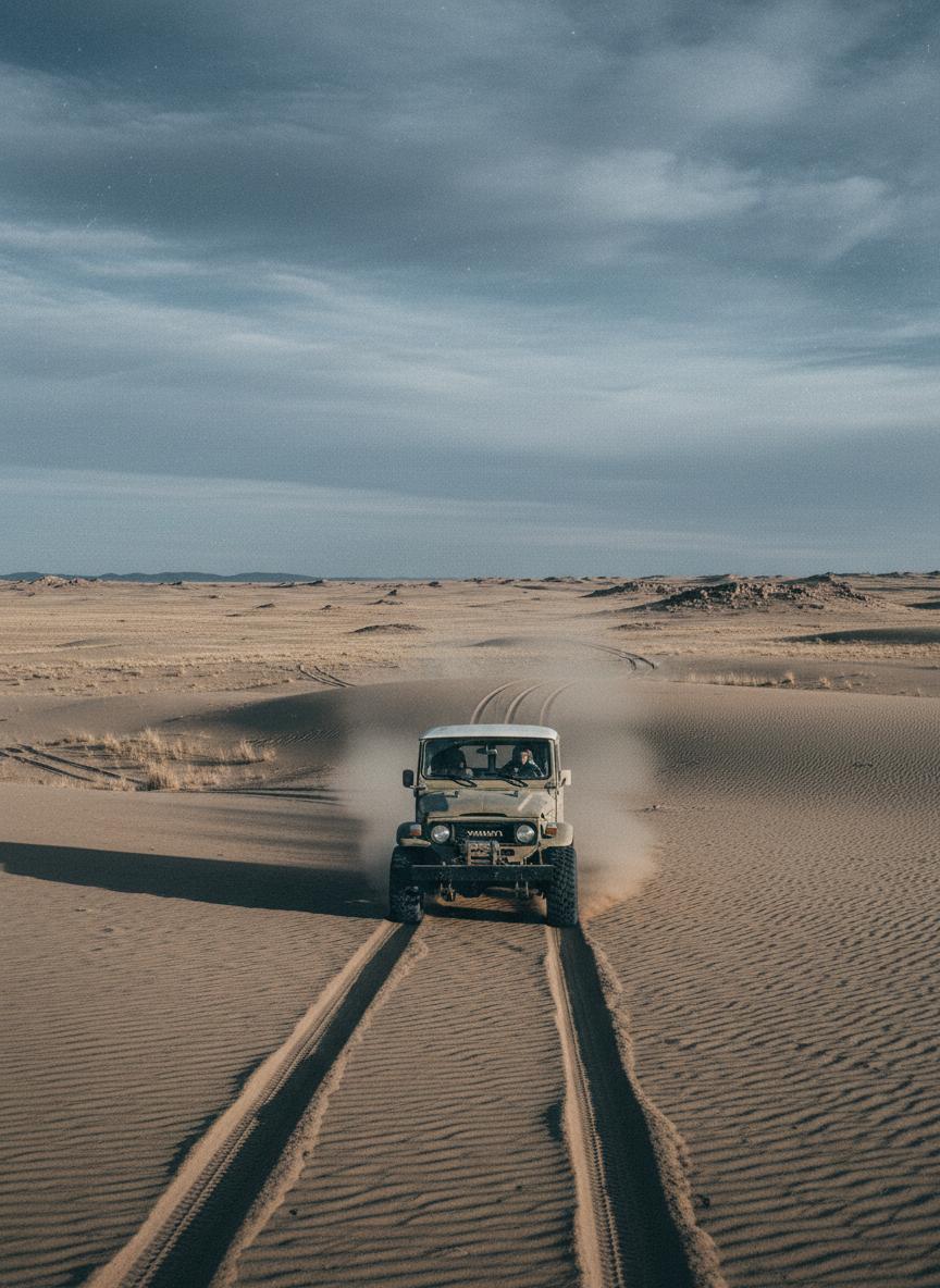 4x4 crossing the Gobi desert