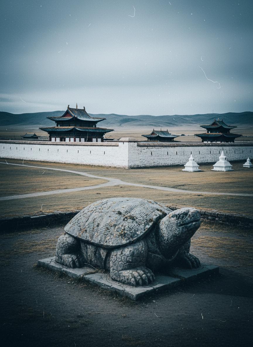 Erdene Zuu monastery with stone turtle